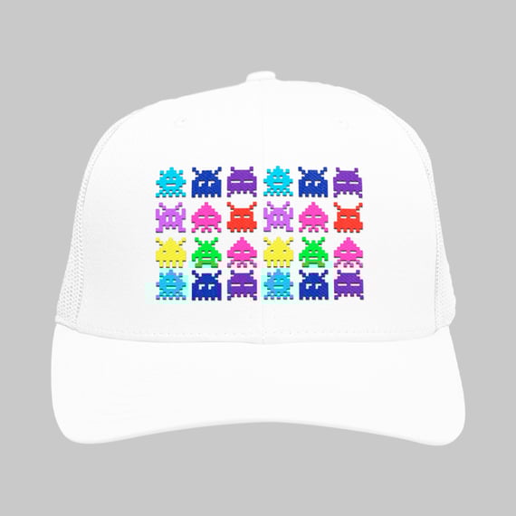 Boné Americano com Tela Space Invaders Color | 1 crédito, play!