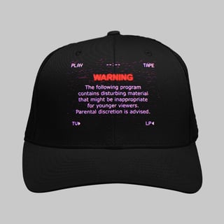 Boné Trucker Aviso Parental VHS | rebobine com atitude