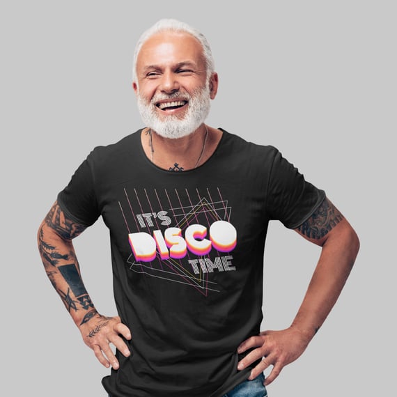 Camiseta Unissex Disco Time | vista o ritmo da nostalgia
