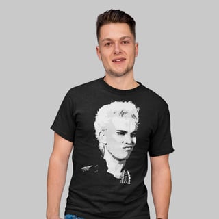Camiseta Unissex Billy Idol em Negativo | O punk em contraste