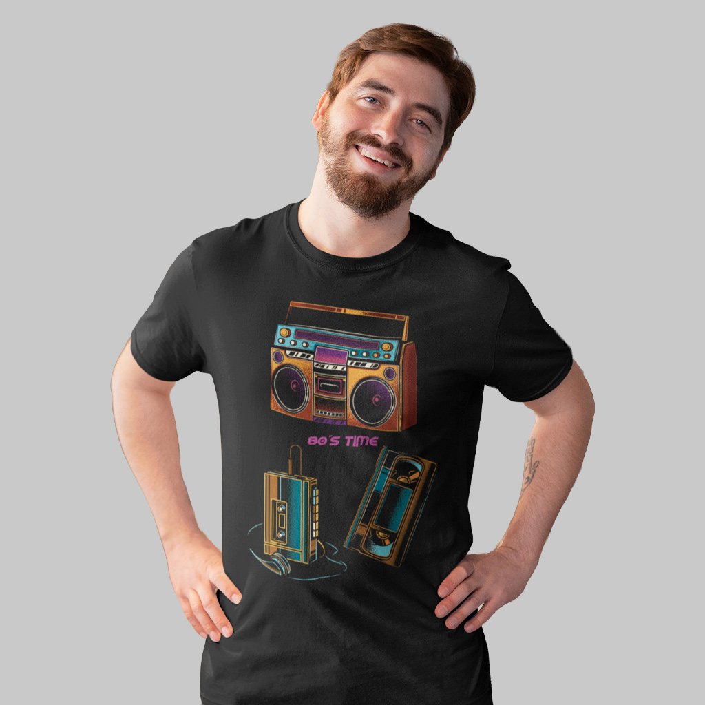 Nome do produto: Camiseta Unissex 80’s Time | Dá o play na saudade