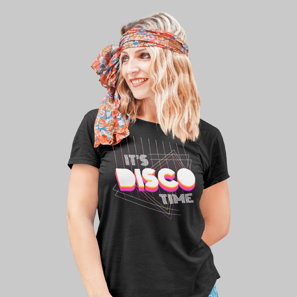 Nome do produto: Camiseta Feminina Disco Time | brilho que dança com você
