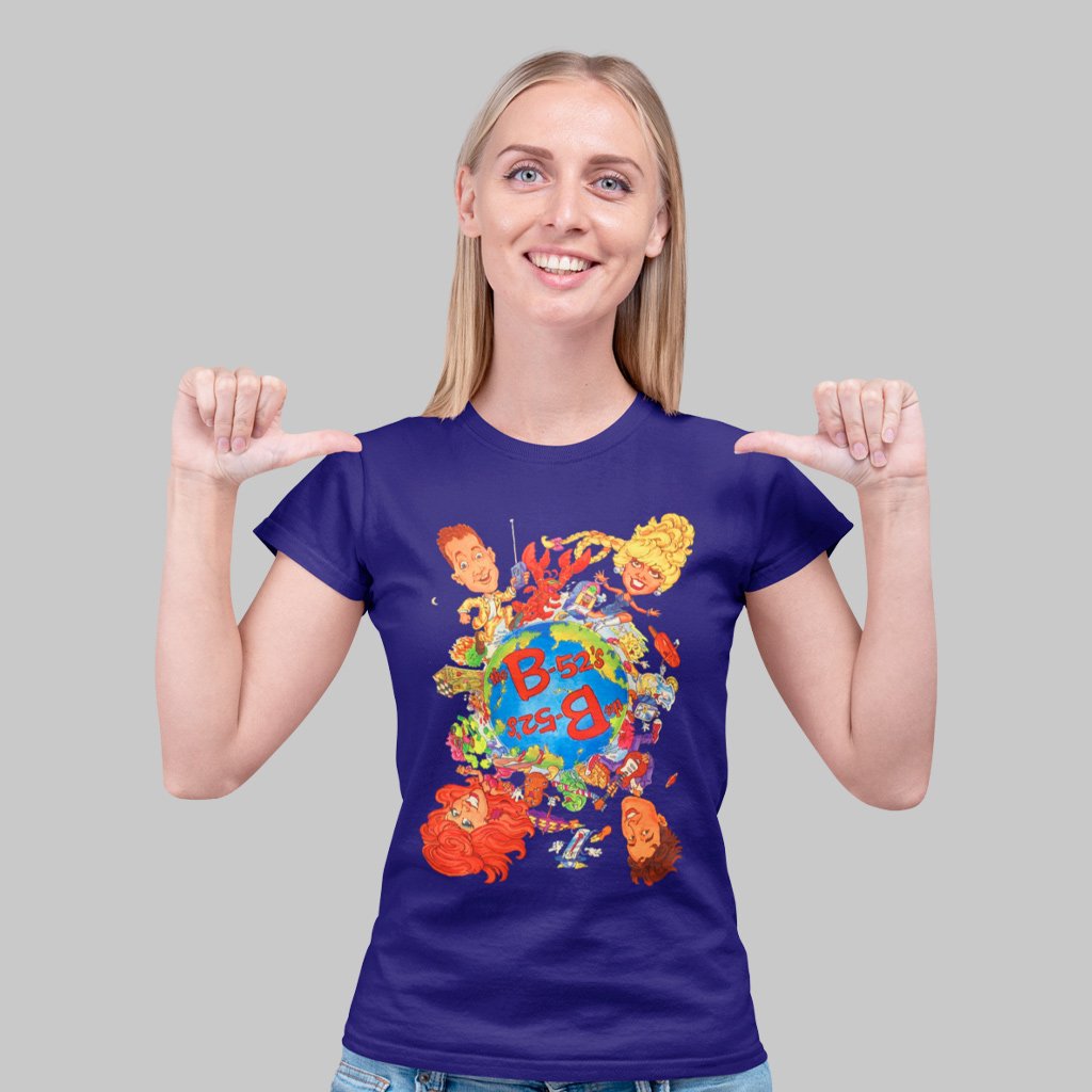 Nome do produto: Camiseta Feminina B-52’s World Party | brilho, cor e atitude