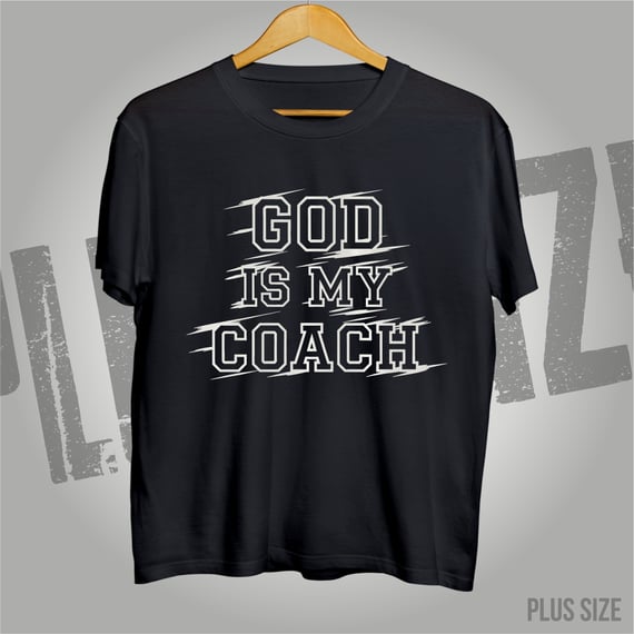 Plus Size - God is my Coach Black