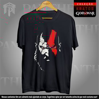 Camiseta Unissex - Silhueta Minimalista do Rosto de Kratos