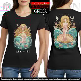 Nome do produto Baby Look Frente e Costas - Deusa Afrodite (Mitologia Grega)