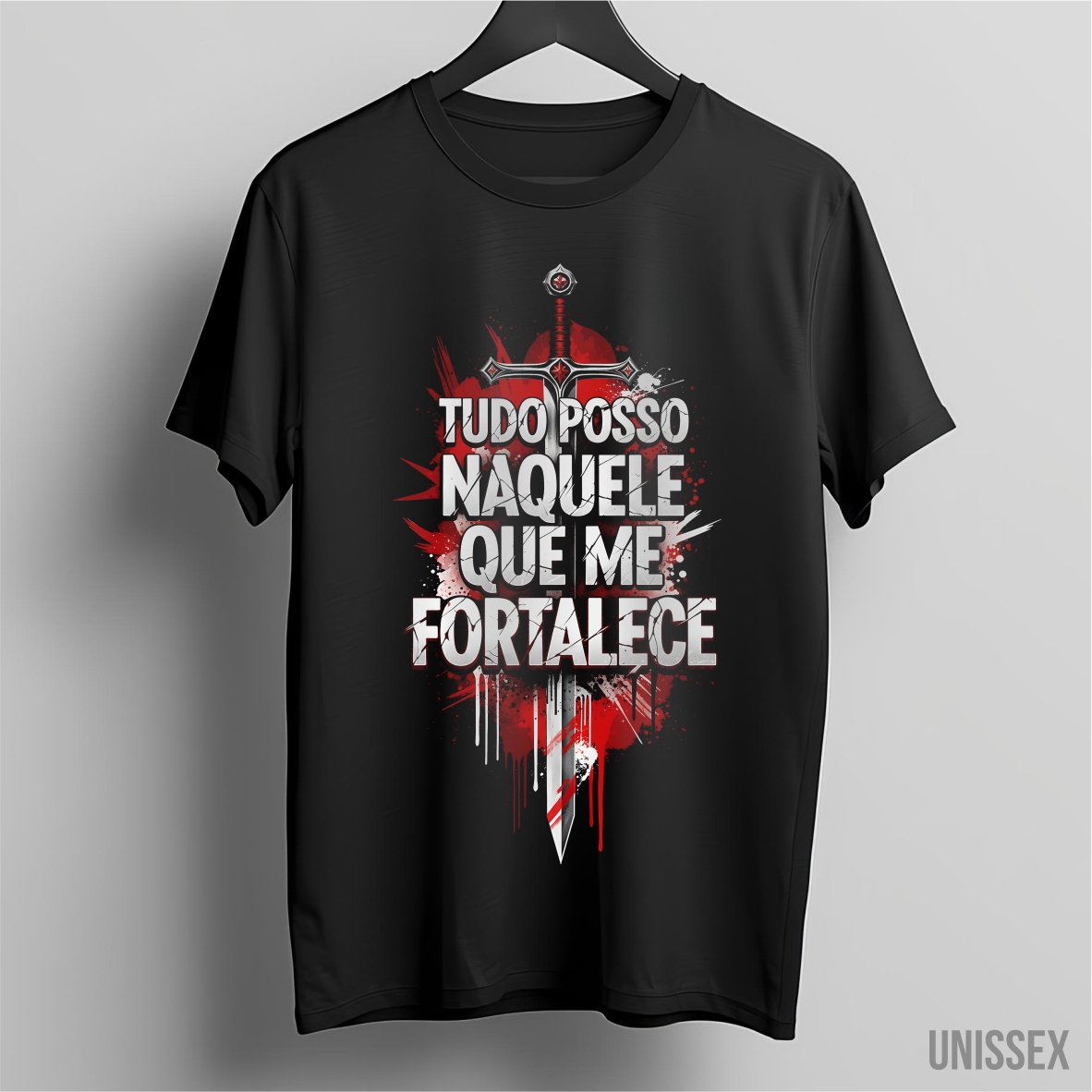 Camiseta Unissex - Tudo Posso: A Espada da Vitória