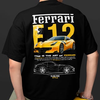 Ferrari F12 - Coleção Racing SYY - Camiseta Padrão Algodão