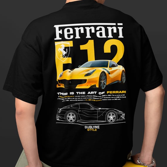 Ferrari F12 - Coleção Racing SYY - Camiseta Padrão Algodão