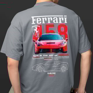 Nome do produtoFerrari 458 - Coleção Racing SYY - Camiseta Padrão Algodão