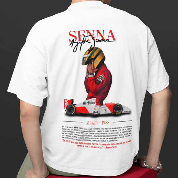 Ayrton Senna - Racing Legends SYY - Camiseta Branca Padrão Algodão