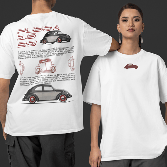 Fusca - Vintage Car SYY - Camiseta Padrão Algodão