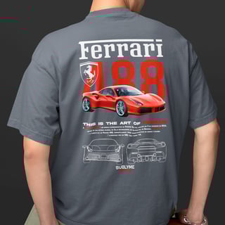 Nome do produtoFerrari 488 - Coleção Racing SYY - Camiseta Padrão Algodão