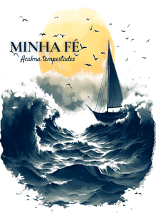 Nome do produto Camiseta unissex - Minha fé acalma tempestades