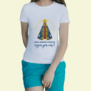 Baby Look Religiosa - Nossa Senhora Aparecida, Rogai por Nós