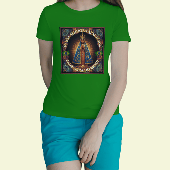 Baby Look Religiosa - Nossa Senhora Aparecida Padroeira do Brasil