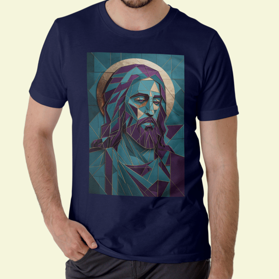 Camiseta Religiosa - Cristo em Azulejo