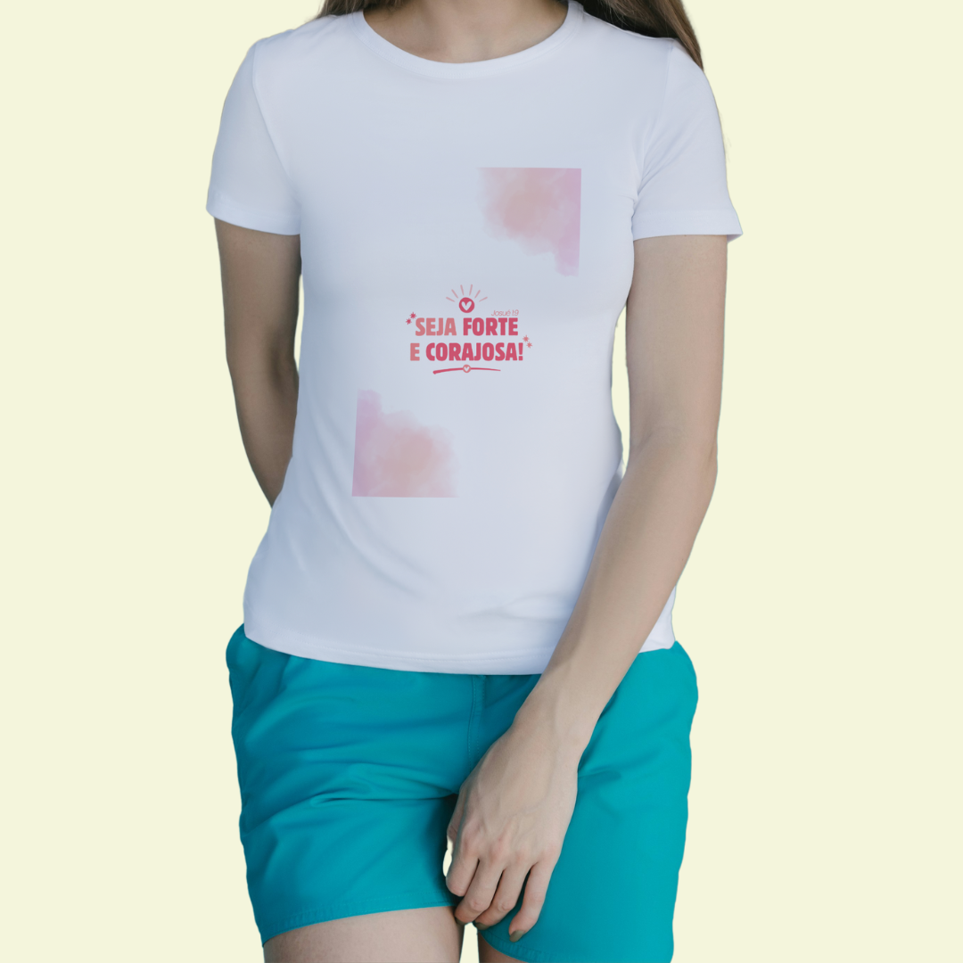 Nome do produto: Baby Look Religiosa - Seja Forte e Corajosa II
