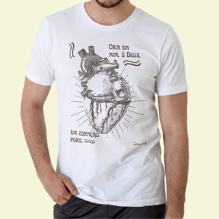 Nome do produto Camiseta Religiosa - Crie em Mim, Ó Deus, um Coração Puro