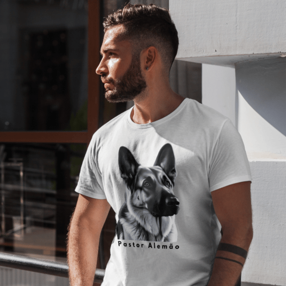Camiseta Pastor Alemão monocromática