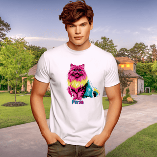 Nome do produto Camiseta Gato Persa PopArt