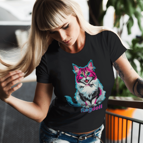 Camiseta Gato Ragdoll PopArt