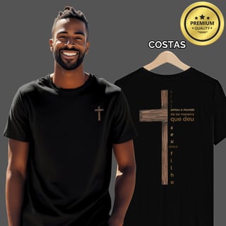 Nome do produto Camiseta Masculina Premium Deus Amou o Mundo de Tal Maneira