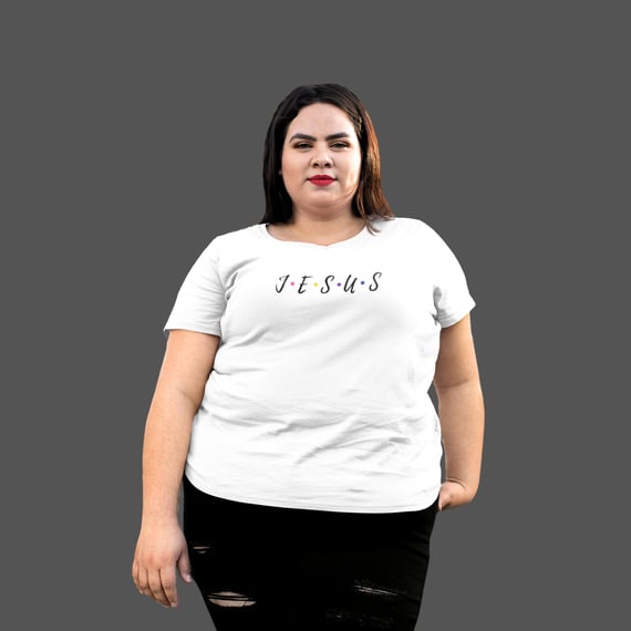 Camiseta Feminina Plus Size Jesus