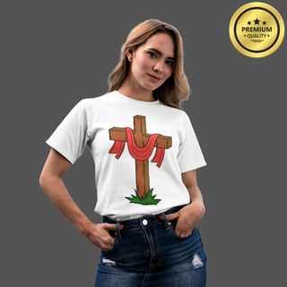 Nome do produto Camiseta Feminina Premium Cruz Vazia