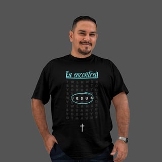 Nome do produto Camiseta Masculina Plus Size Eu encontrei Jesus