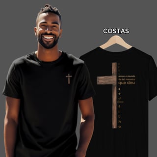 Camiseta Masculina Deus Amou o Mundo de Tal Maneira