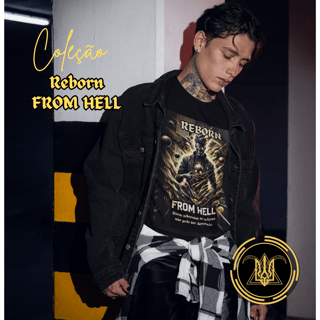 Nome do produto Camiseta Oversized Masculina Estampada Reborn From Hell 