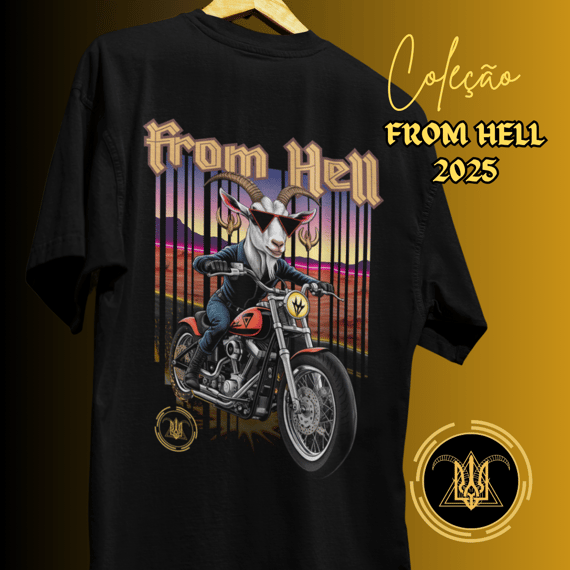 T-shirt Masculina Estampada Algodão Pima Motoqueiro From Hell