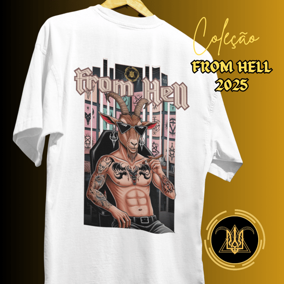 T-shirt Masculina Estampada Algodão Pima Tatuador From Hell 