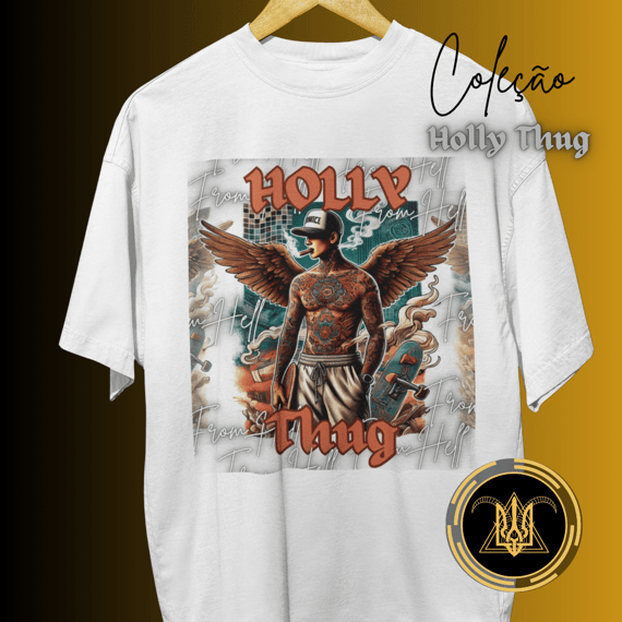 Camiseta Oversized Masculina Estampada Holly Thug