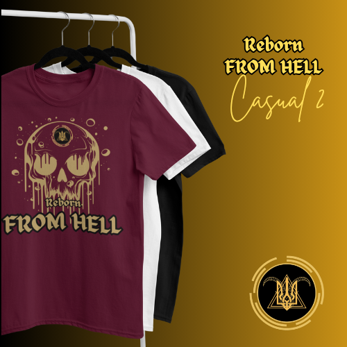 T-shirt Masculina Estampada Reborn From hell Casual II