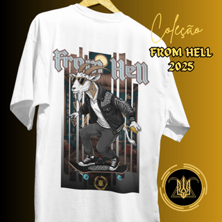 T-shirt Masculina Estampada Algodão Pima Skatista From Hell 