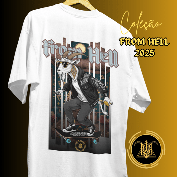 T-shirt Masculina Estampada Algodão Pima Skatista From Hell 