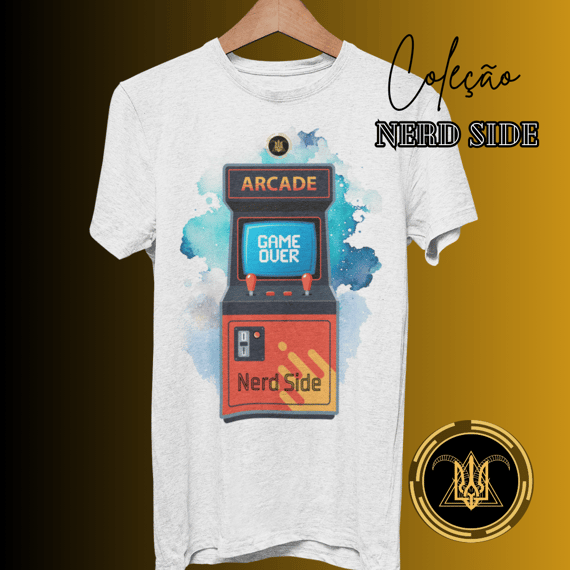 T-shirt Masculina Estampada Fromhell Nerd Side Arcade