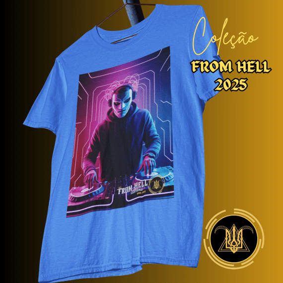 T-shirt Masculina Estampada Estonada DJ From Hell 