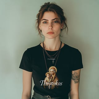 Nome do produto Camiseta Prime Theotokos Panagia (Feminina) - Nossa Senhora - STAVROS