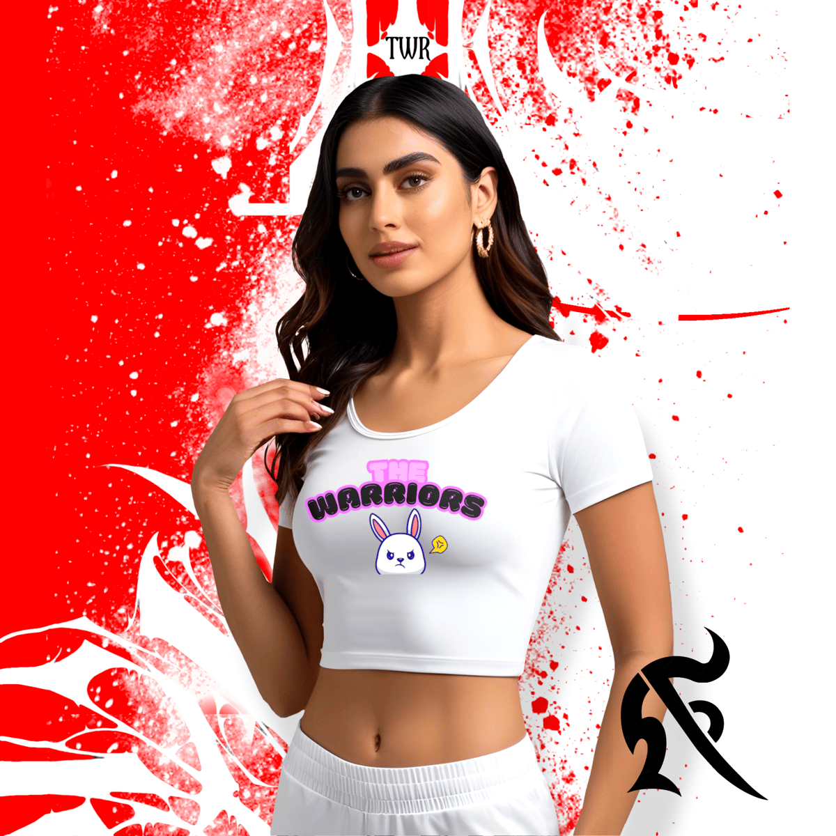 Nome do produto: Cropped Coelho Feminino The Warriors E-sports