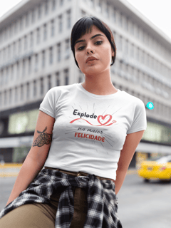 Nome do produto Camiseta Baby Look - Explode