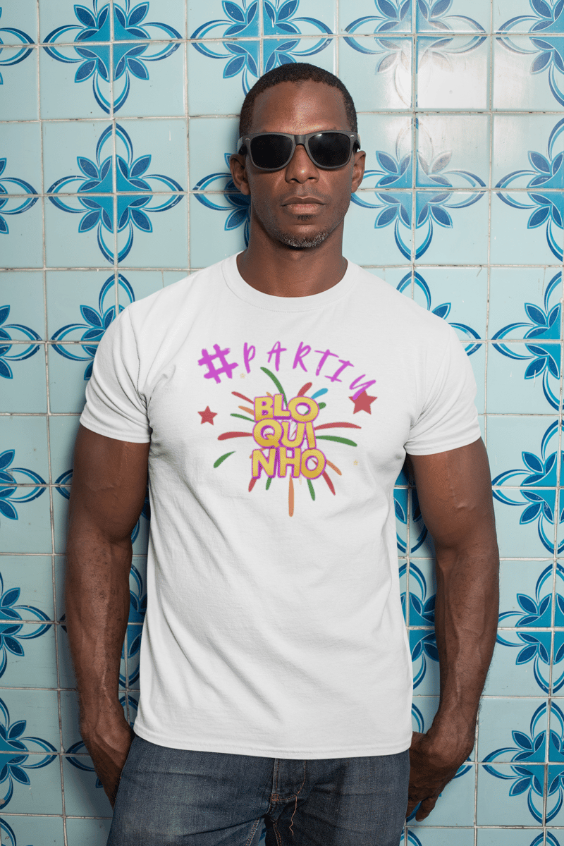 Nome do produto: Camiseta Masculina - Partiu Bloquinho