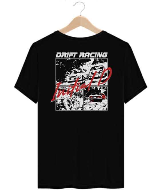 Camiseta Initial D Drift Racing - Preta