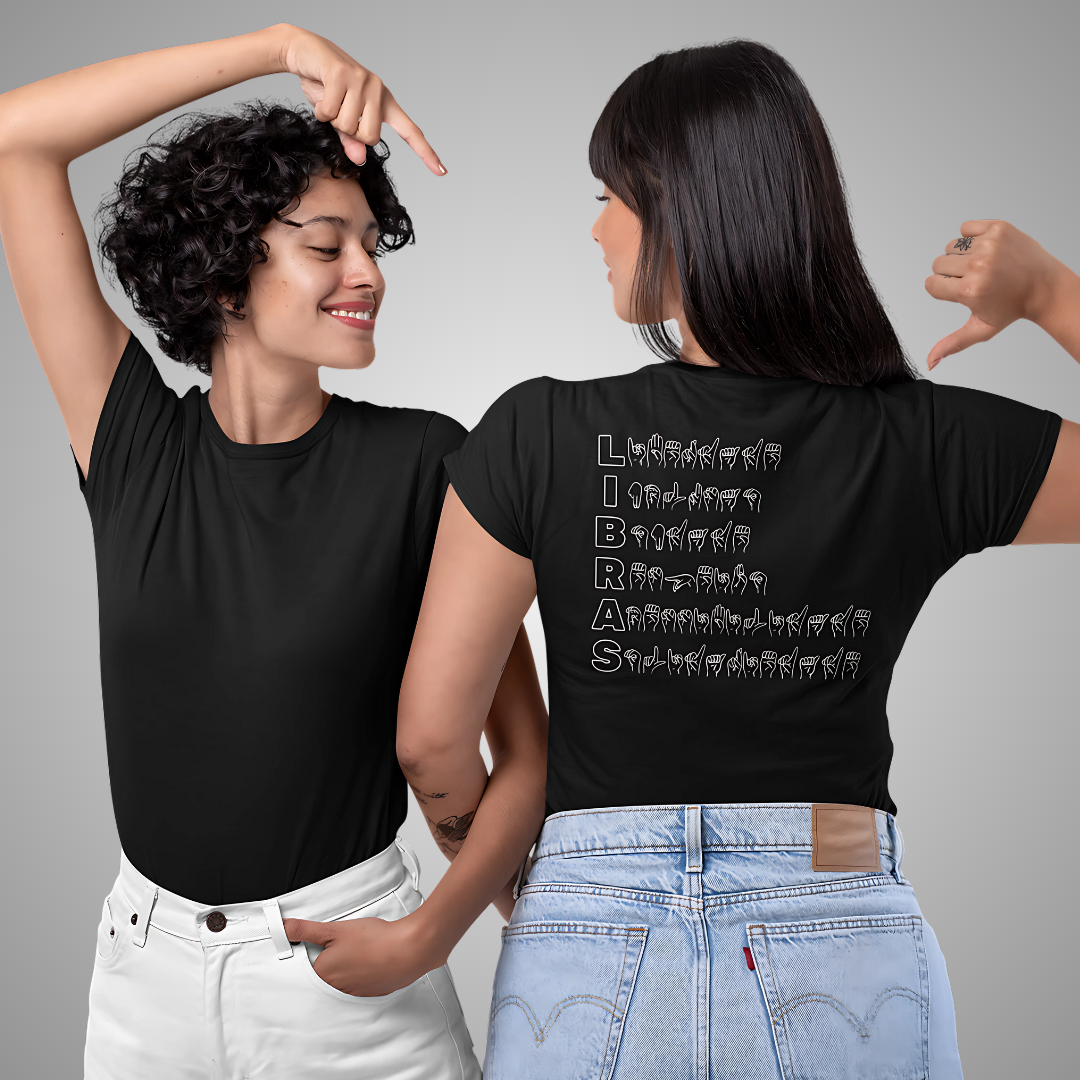 Nome do produto: Camiseta Unissex Acróstico de Libras