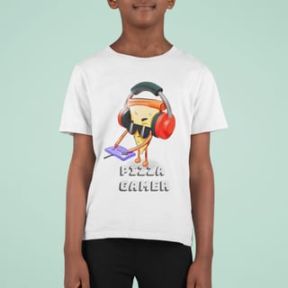 Camisa Pizza Gamer (10 a 14 anos)