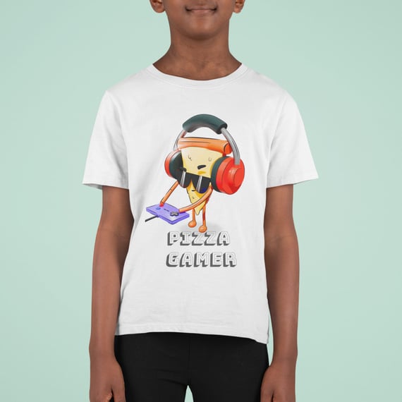 Camisa Pizza Gamer (10 a 14 anos)