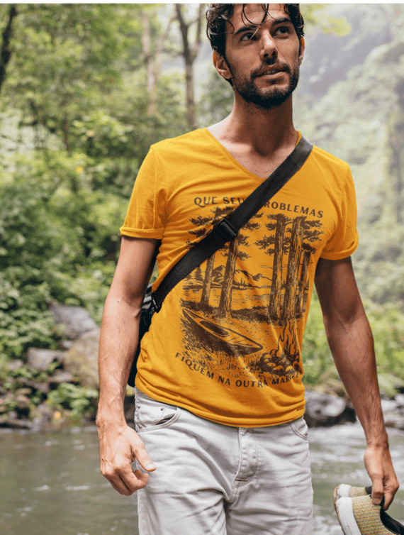 Camiseta Que seus problemas fiquem na outra margem