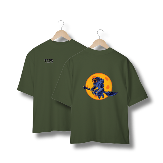 Astronaut on Broom Oversized Back